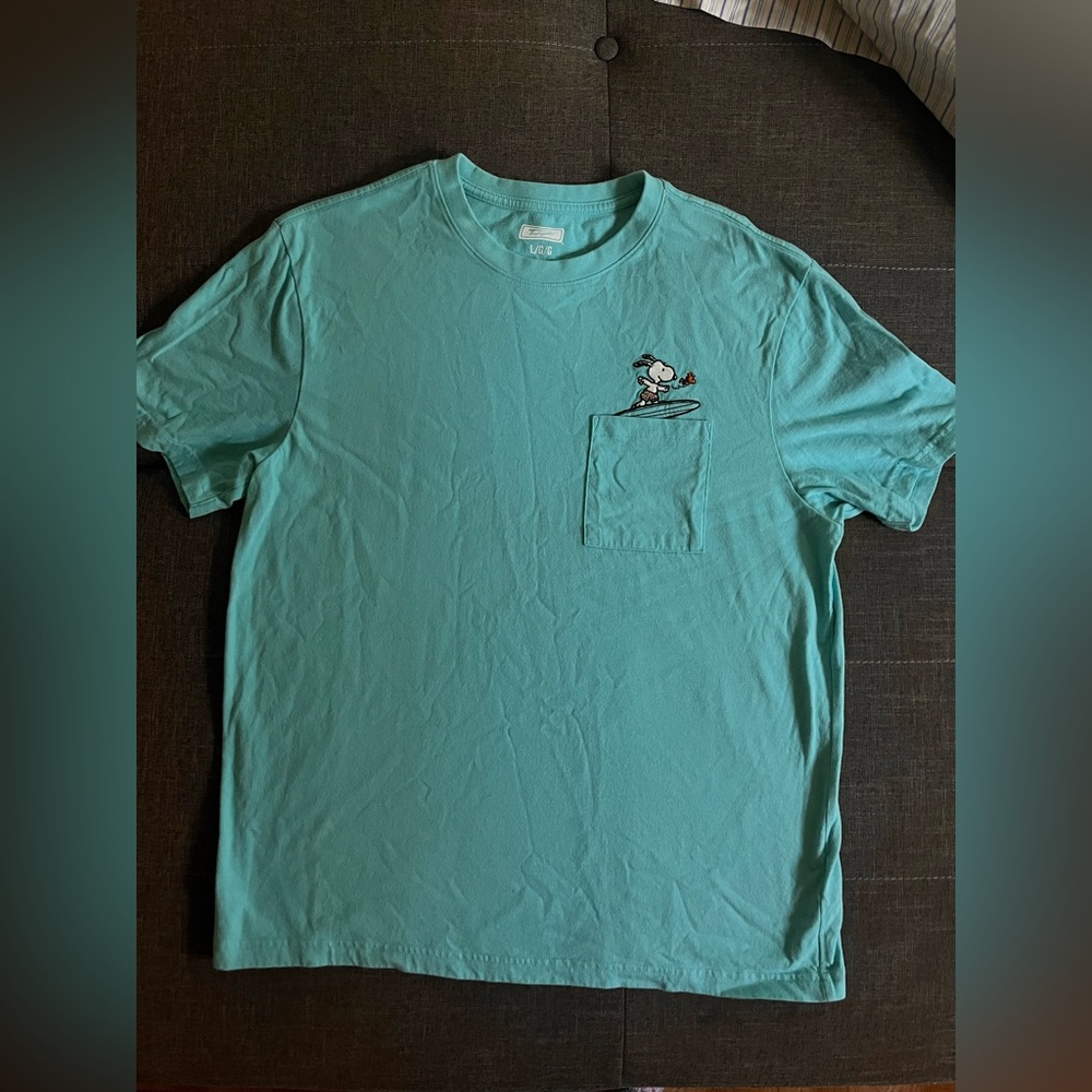 Plain Teal Snoopy pocket TShirt